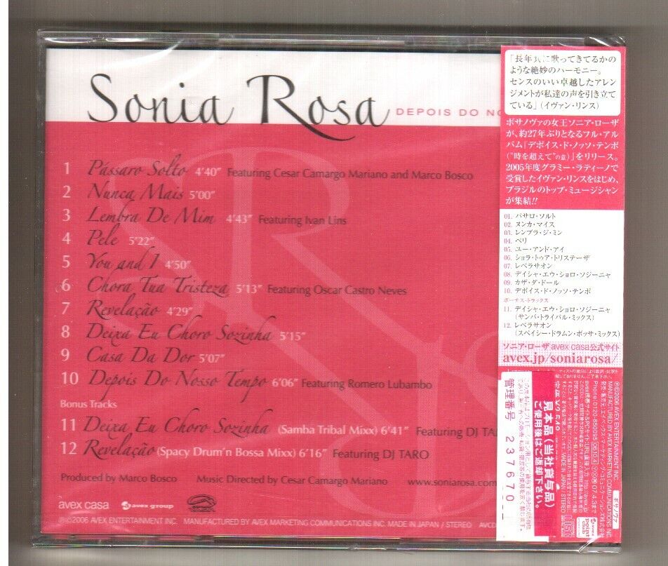 Sealed Sonia Rosa Depois Do Nosso Tempo Japan 10+2Tk 2006 Promo CD AVCD61008