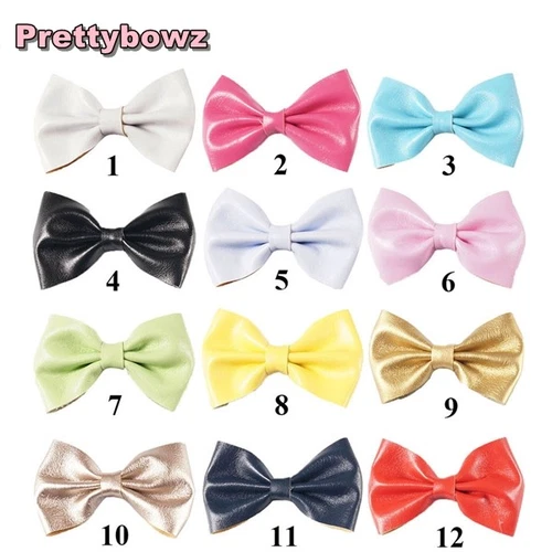 5'' Trendy Synthetic Leather Hairpin Boutique Summer Hair Head Bow Clip Clips
