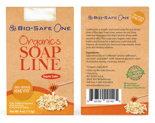 Bio-Safe One, Inc. Shea Oatmeal Honeypot Natural Organic Soap Bar 4 oz Homemade - Picture 3 of 15