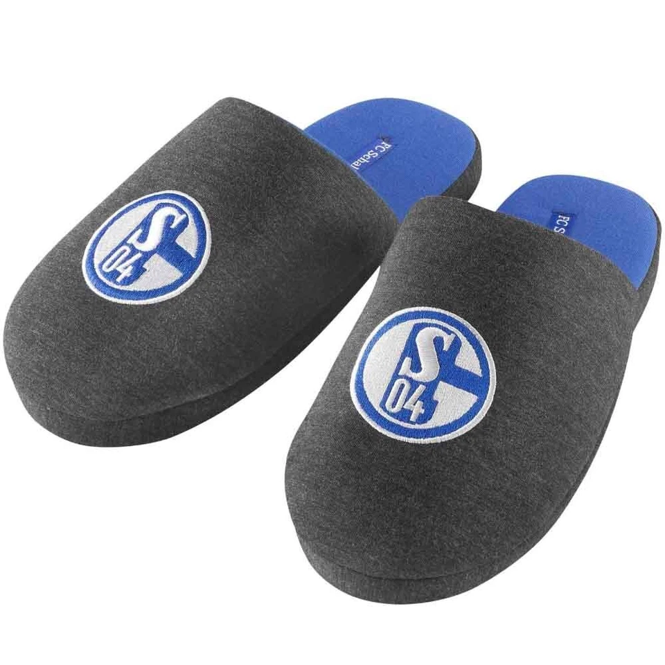 FC Schalke 04 Hausschuhe Schuhe Pantoffeln S04 Logo FC Schalke Fanartikel Shop