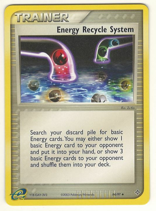 POKEMON ENERGY RECYCLE SYSTEM 84/97 TRAINER- EX DRAGON UNCOMMON CARD - NEAR MINT