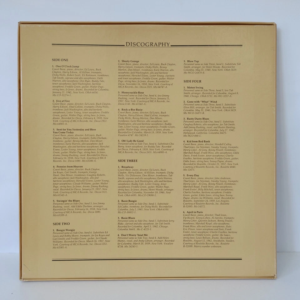 NM ~ COUNT BASIE Half Speed Master 2LP BOX SET Record Album ~ Time Life STBB08 - Image 3 of 3