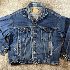 Vintage Levis Jean Jacket Large 70507-4803 Made In USA Leather Tag