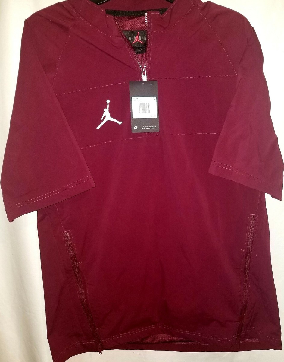 Nike Jordan バーガンディ ジャケット Nike Air Jordan Woven Short Sleeve Burgundy Jacket 1/4 Zip CD2220