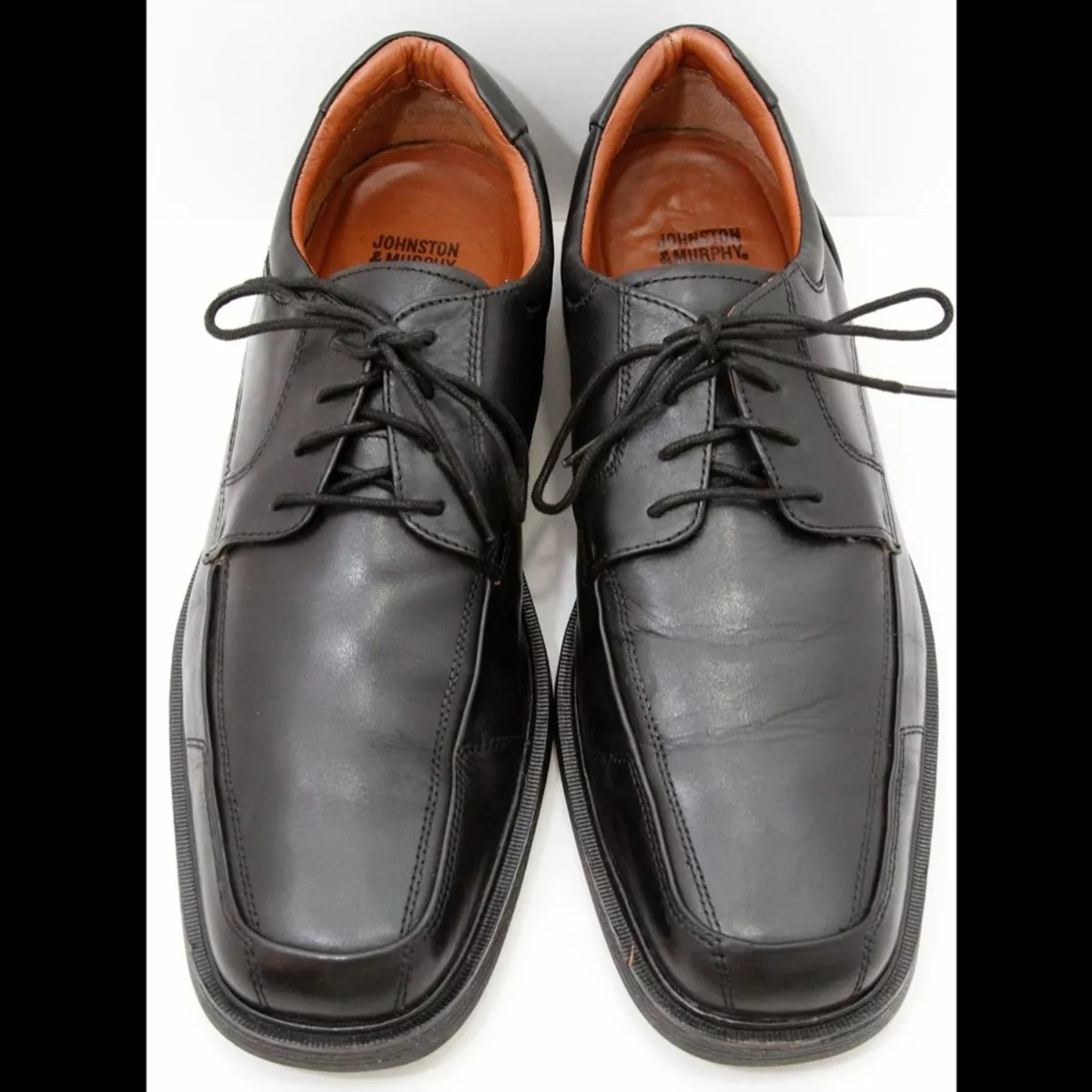 Johnston Murphy Pattison Black Leather Lace Up Oxford Men s Shoes Size 11 M