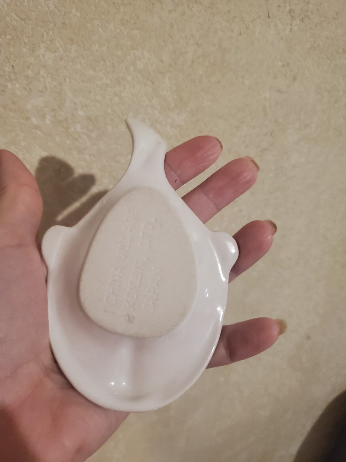 Ginger Garlic Wasabi Grater Dish Fish Flounder White Porcelain Japan Keilen Ltd.