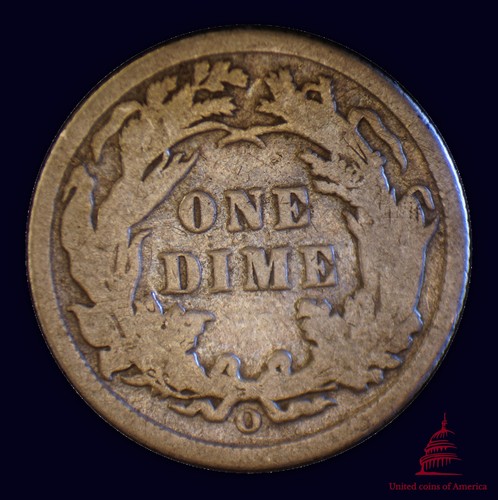 1891-O Liberty Seated 10 Cents - Picture 2 of 2