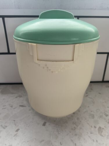 Vintage Retro Bristolite Small Canister White And Green Lid. - Picture 1 of 5