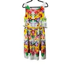 Robbie Bee Sundress Dress Women 10 Floral New Sleeveless Party Event Fit Flare