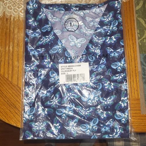 NEW IN PACKAGE! Womens Scrub Tops Assorted - Large (I Love Scrubs)