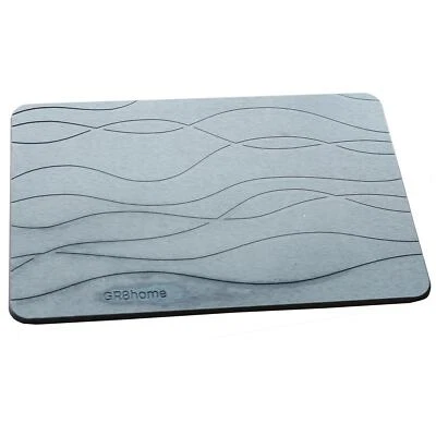 GR8 HOME Diatomite Stone Bath Mat Grey Absorbent Drying Non Slip Bathstone Bathroom Rug