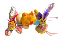 1987 Fisher Price Smooshees Lot of 5 Shimmer Fish Necklace Fishbowl Kitty Bed