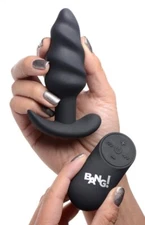 Bang! 21x Vibrating Silicone Rechargeable Swirl Anal butt plug & remote-control