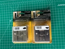 2-pack lot Prime Line N-7239 Pocket Door Privacy Lock & Pull Satin Nickel