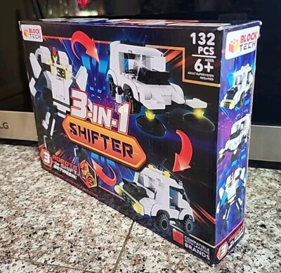 Block Tech 3-IN-1 Shifter Robot Building Block Set 132pieces~New! 