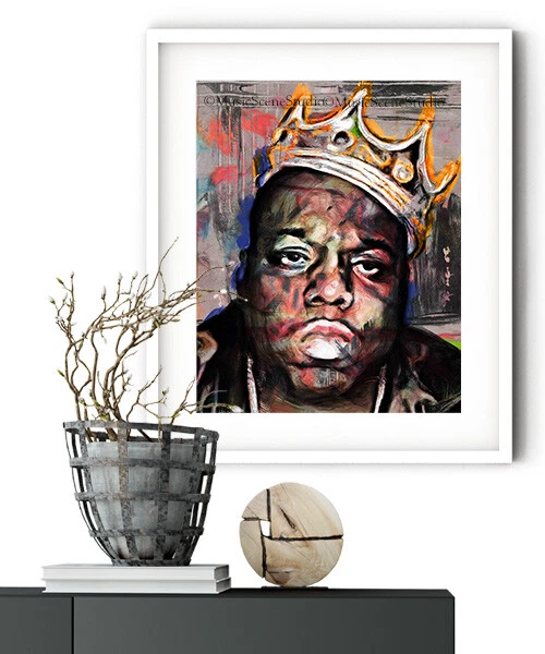 Biggie Smalls, rapero notorio, arte de pared de música rap, arte de pared de cultura pop, rap Foto 2 de 3