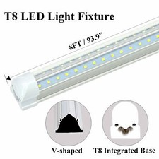 8 FT LED Shop Light 25 Pack Fixture T8 4FT 5FT 6FT LED Tube Light Bulb 8 Foot