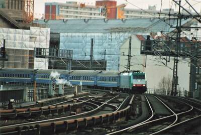 Foto AngelTrains Bombardier Traxx 186 Berlin Friedrichstr 2008 ca.10x15cm V3784e