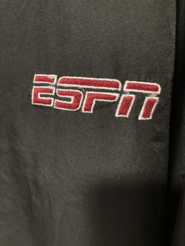 ESPN Sportscenter Mens Black Red Pullover 1/4 Zip windbreaker Extra Extra Large - Picture 3 of 11