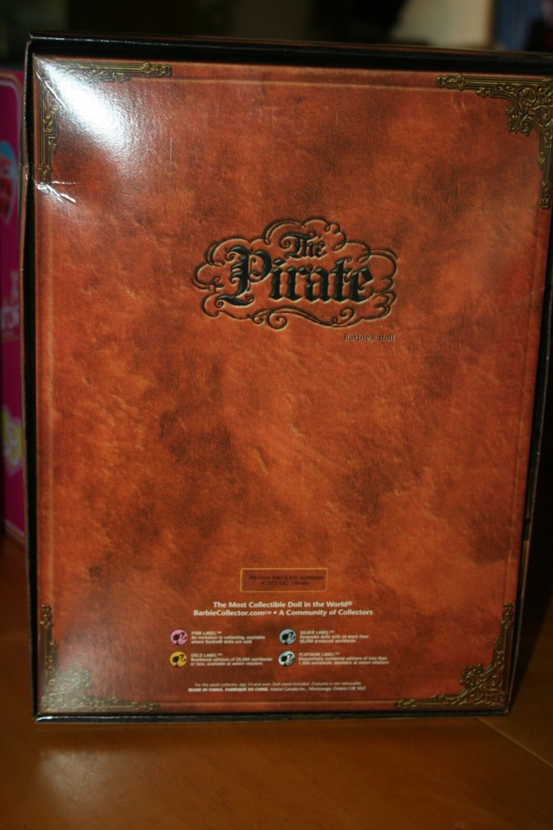 2008 Gold Label The Pirate Barbie Doll-9400 Worldwide-New in Box