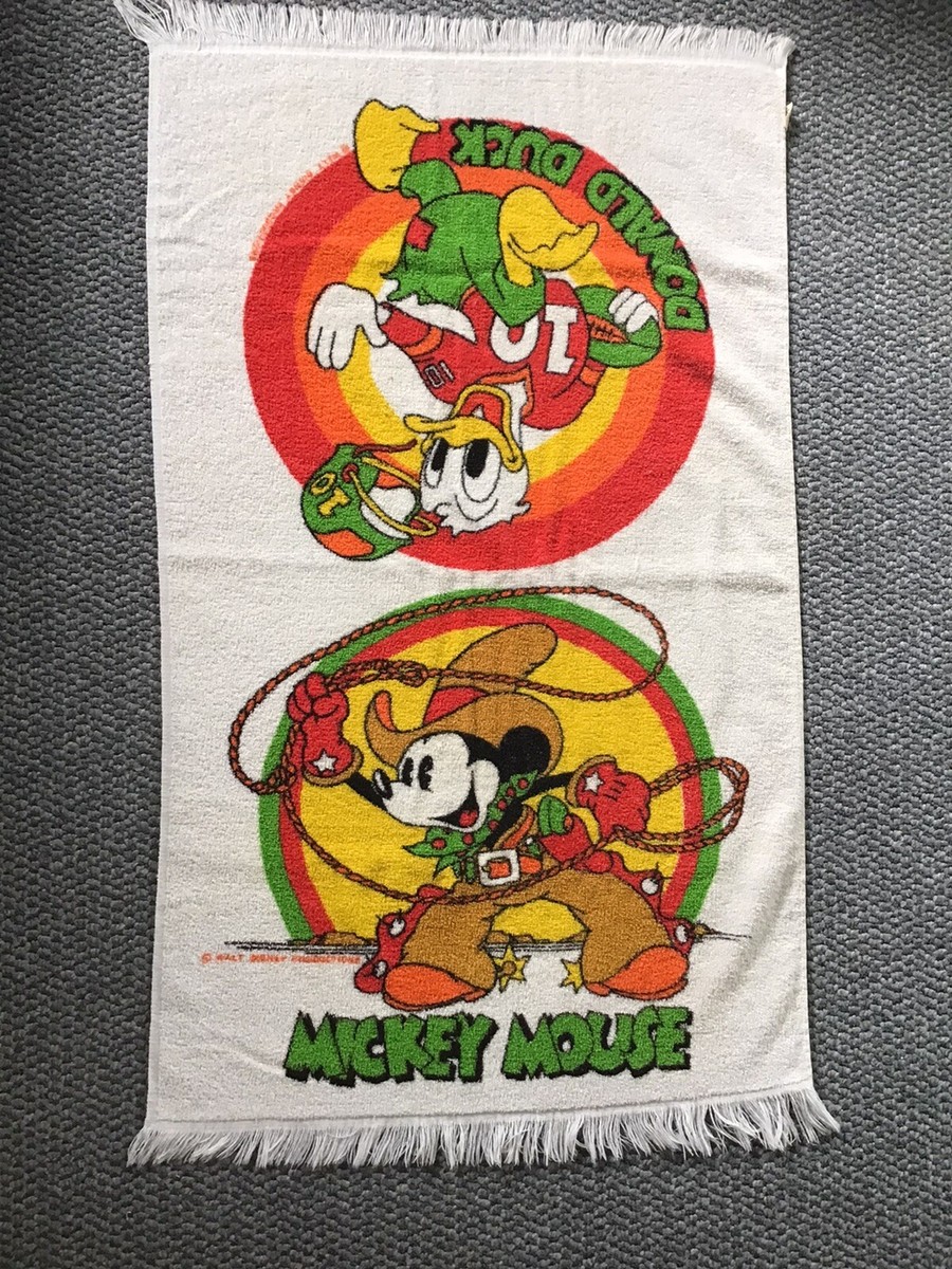 Mickey Mouse Cowboy and Donald Duck Football Player Bath Towel