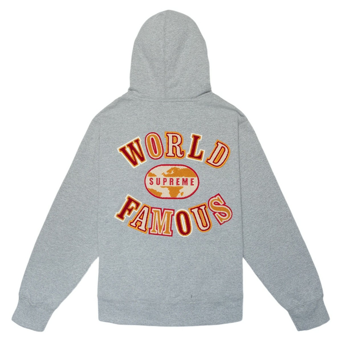 SUPREME World Famous Zip Up Hooded Sweatshirt Heather Grey SUPREME World Famous Zip Up Hooded Sweatshirt Heather Grey