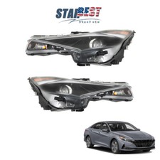 Pair For Hyundai Elantra 2021-2022 Headlights Replacement Halogen Clear Lens L+R