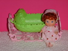 Vintage Strawberry Shortcake Berry Baby BASSINET  STRAWBERRY doll 1983 1984