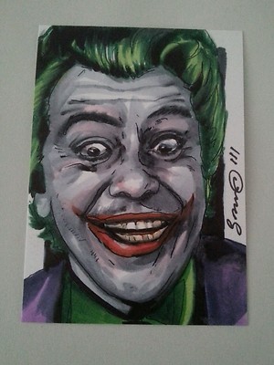 Batman der Joker CEASAR ROMERO DC COMICS SKIZZENKARTE JONATHAN D GORDON ACEO PSC