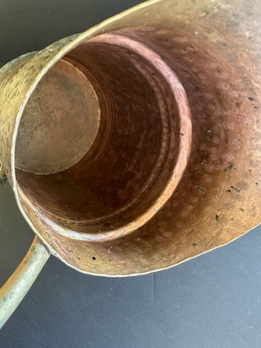 Vtg Primitive Copper Pitcher Handcrafted Patina Farmhouse Country Rustic 9” - Picture 16 of 24