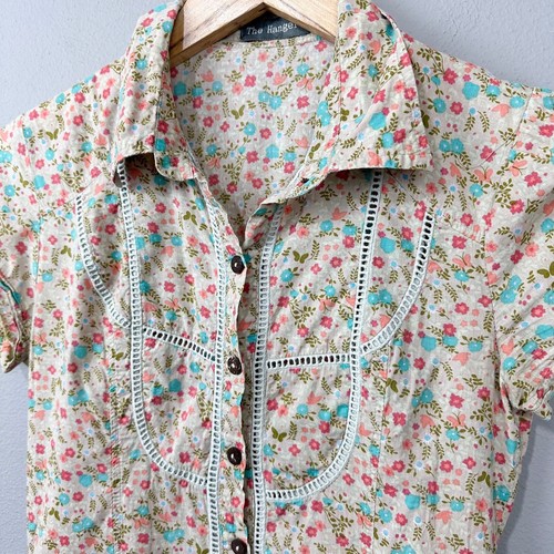 The Hanger Floral Ruffle Dress Girls Size M Cottagecore Prairie Western Garden - Picture 6 of 7