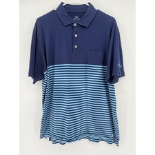 Peter Millar Sea Island Mountainside Collection Striped Golf Polo Shirt Large