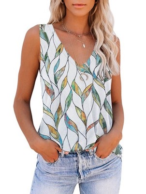 ETCYY Women's Sleeveless V Neck Tank Tops Summer Trendy 2026 Causal Cute Prin...