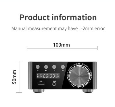 HiFi Compatible-Bluetooth 5.0 Power Class D Mini Audio Amplifier 2.0 Stereo Neu
