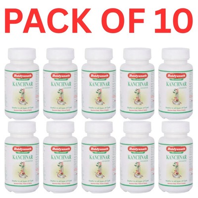 10 x Baidyanath Kanchnar Guggulu 800 Tabs Pure Herbal Exp July2028