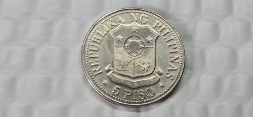 1975 Philippines 5 Piso Ang Bagong Lipunan Series.Pres.Ferdinand Marcos.Circ.1pc - Afbeelding 2 van 2