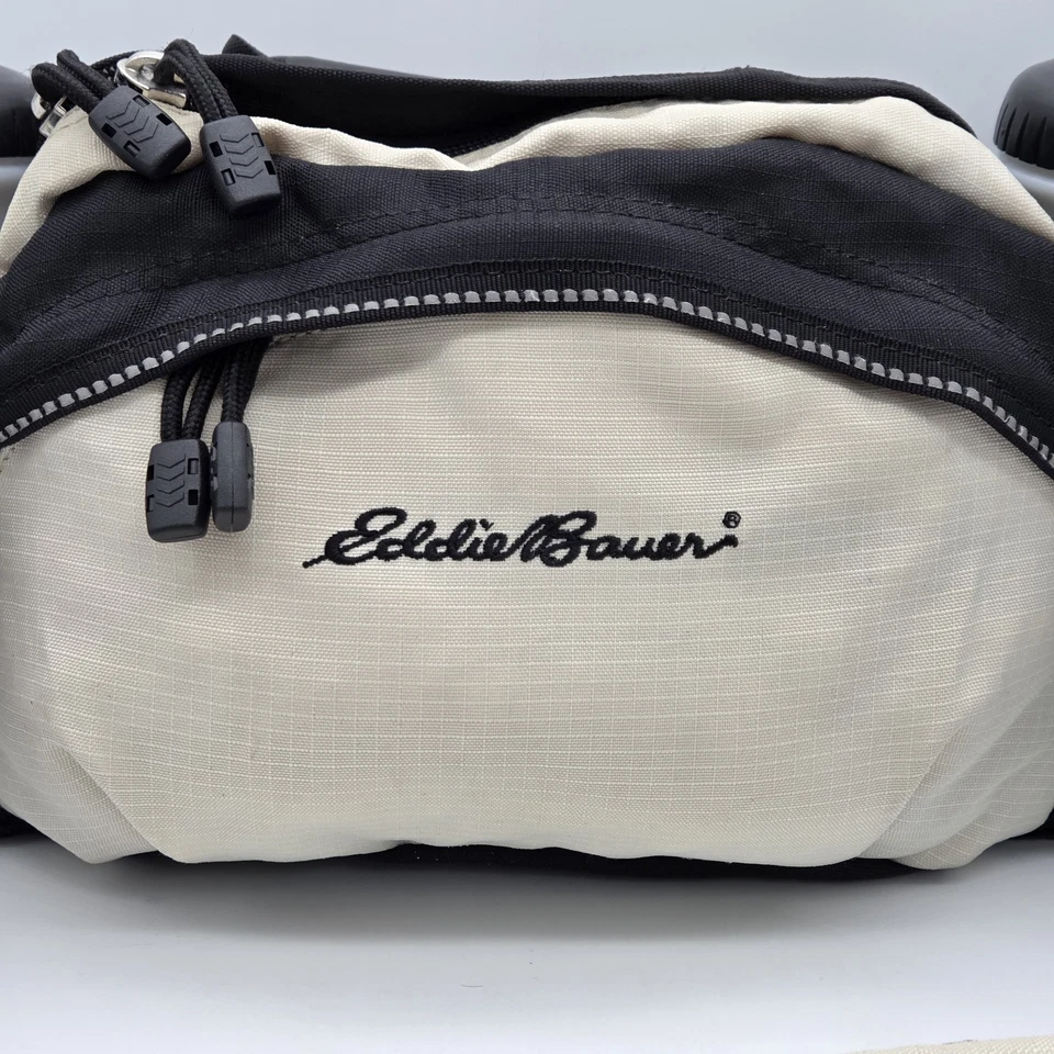 Riñonera Eddie Bauer Hidratación Doble Botella Paquete Cinturón Negro Beige Senderismo Foto 4 de 4