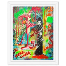 Nastya Rovenskaya- Original Mixed Media on Deckle Edge Paper "Caught Trying to S