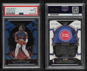 2022 Select Concourse Light Blue Prizm /299 Jaden Ivey PSA 10 GEM MT Rookie RC
