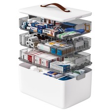 4- Tier Medicine Storage Box Organizer Portable First Aid kit Box Sewing, Art...