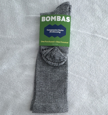Bombas Midweight Knee High Compression Socks 15-20mmHg Gray Medium, Cushioned