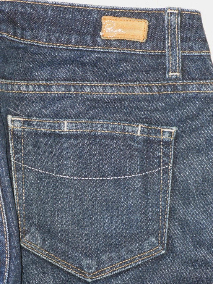 Paige Blue Heights Straight Jeans Womens Size 29 Dark Blue + Stretch L33.25 - Image 3 of 4