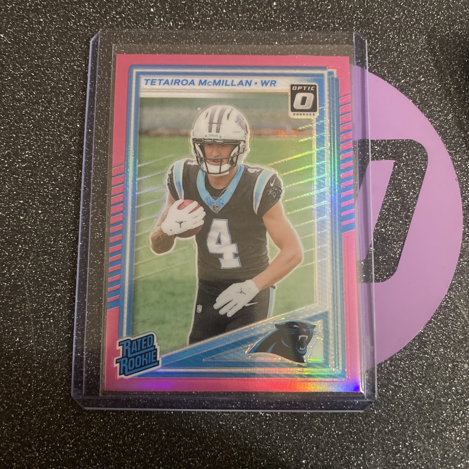 2025 Donruss Tetairoa McMillan Pink Optic Preview Rated Rookie RC #314 Panthers
