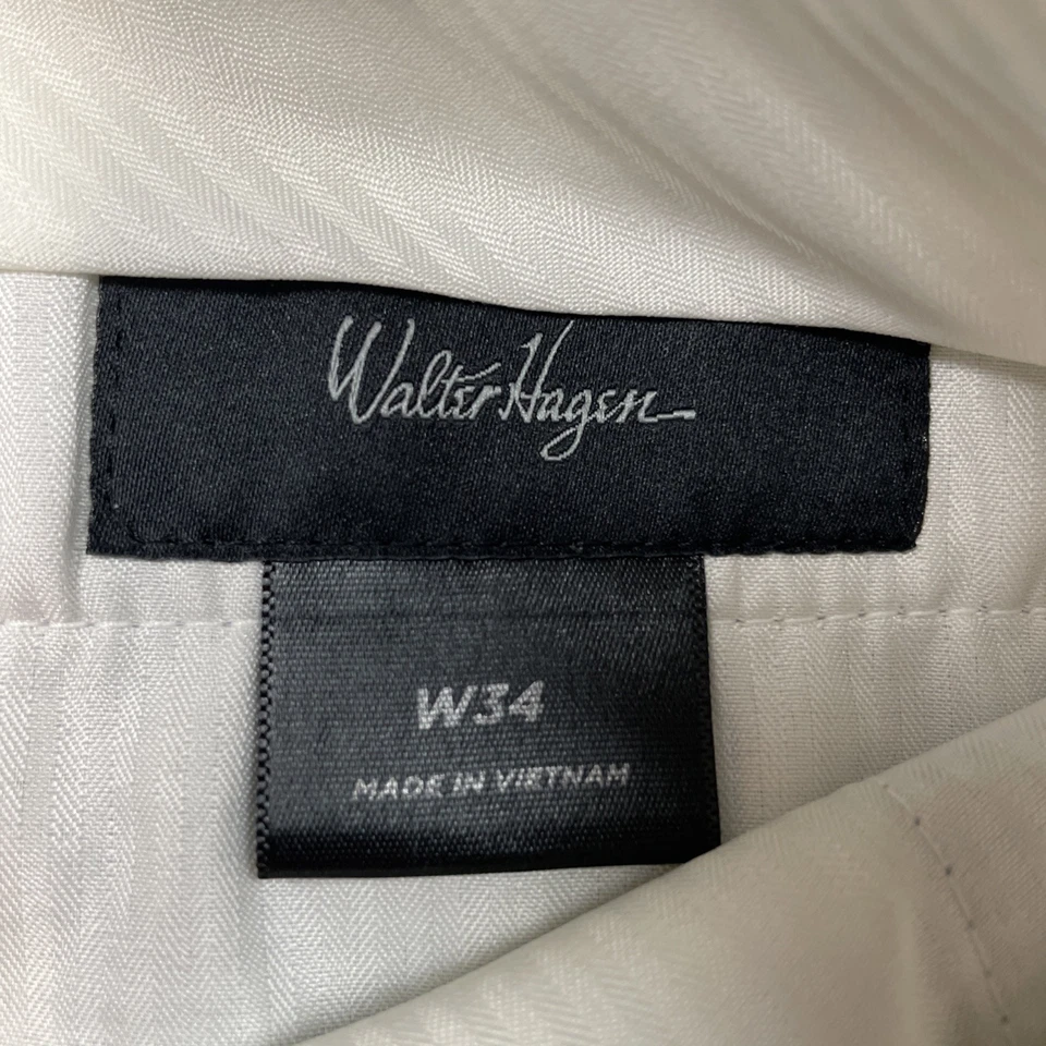 Pantalones Cortos de Golf Walter Hagen Para Hombres 34 Frente Plano Chino Atlético Gris Cuadros Foto 3 de 4