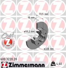 2x Bremsscheibe COAT Z ZIMMERMANN 600.3220.20 für SEAT VW 1H1 CORRADO VENTO GOLF