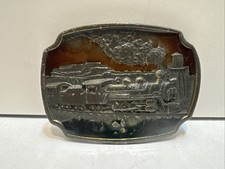 Vintage 1970s Locomotive Steam Train Engine Railroad Belt Buckle KOLEACO