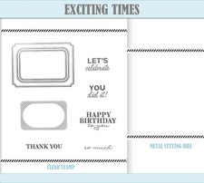 M7560 EXCITING TIMES Stamps and Metal Cutting Dies DIY Scrapbooking Album card
