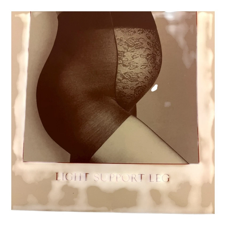 Berkshire Maternidad Soporte Ligero Pantimedias Nylon Encaje Control Top Negro C Nuevo Foto 3 de 4