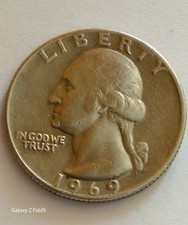 Extremely Rare 1969  USA  Liberty Quarter Dollar (In God We Trust) Rare