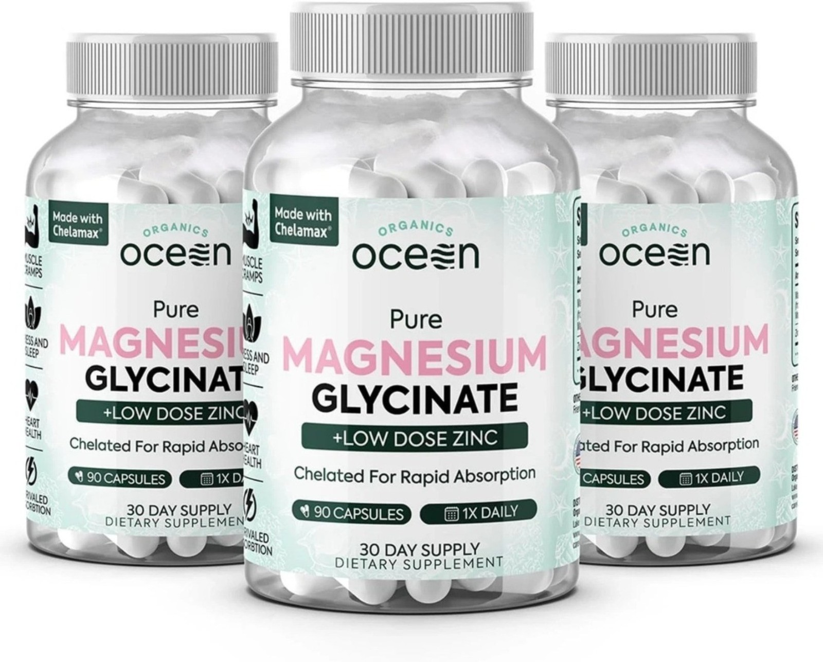 Organics Ocean Pure Magnesium Glycinate Zinc Strength Chelated Original